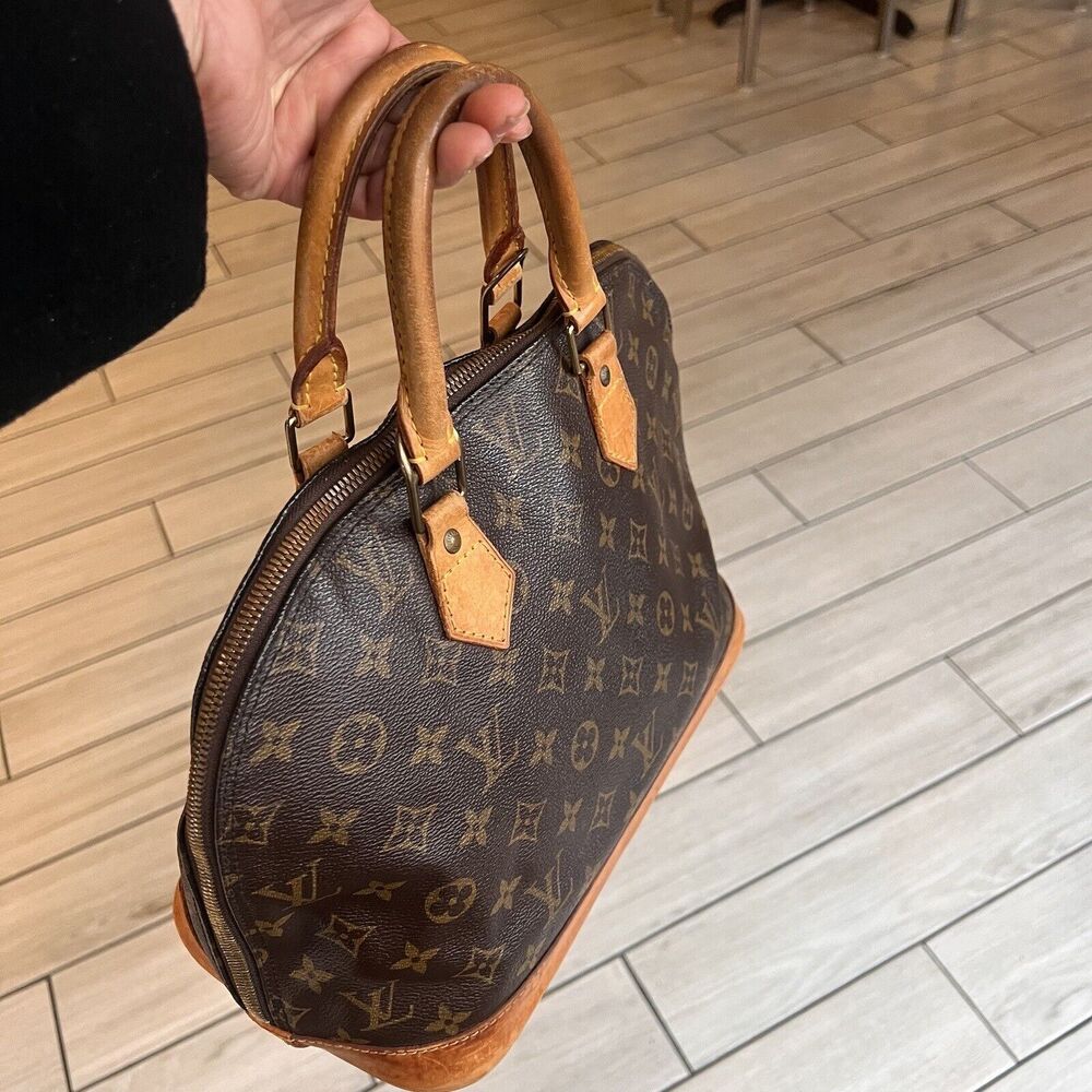 Louis Vuitton Monogram Canvas Leather Alma Pm Bag Brown - Picture 9 of 11